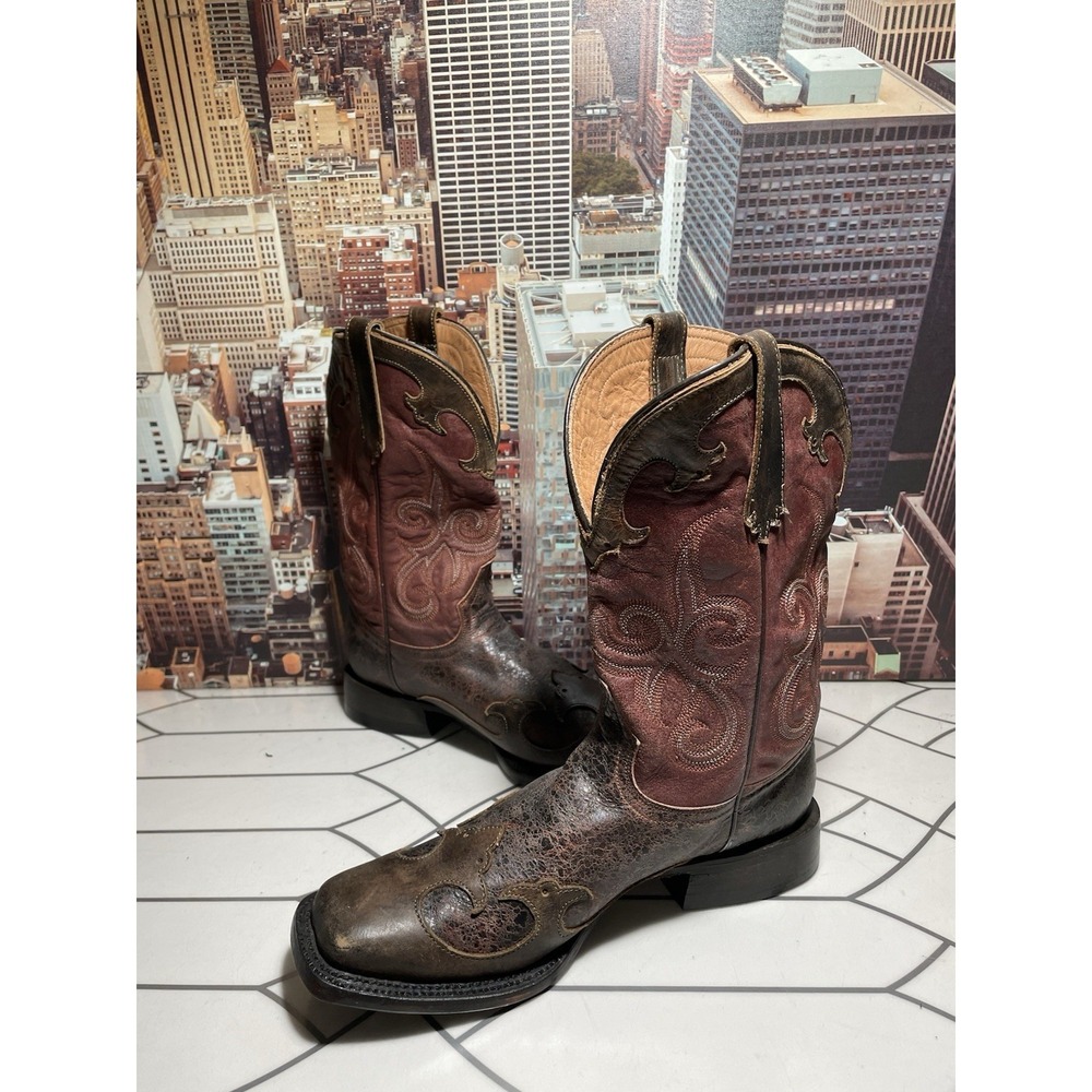 Women's Stetson Horseman Handmade Cowboy Boots  Size 9